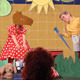 Alan Strang (Kyle Keever, 7) prepares to blind a horse (Kate Piper, 7).